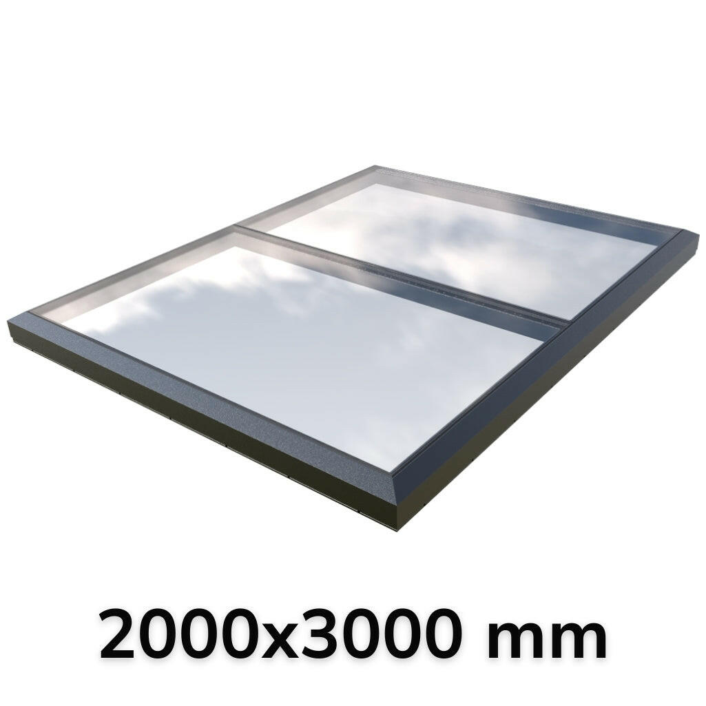 2000 x 3000 mm Fixed Glass Link Modular Skylight (1 Fixed 0 Opening).