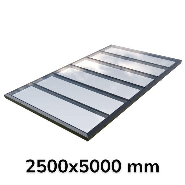 2500 x 5000 mm Fixed Glass Link Modular Skylight (3 Fixed 0 Opening).