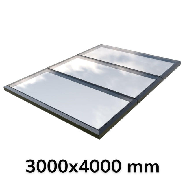 3000 x 4000 mm Fixed Glass Link Modular Skylight (3 Fixed 0 Opening).