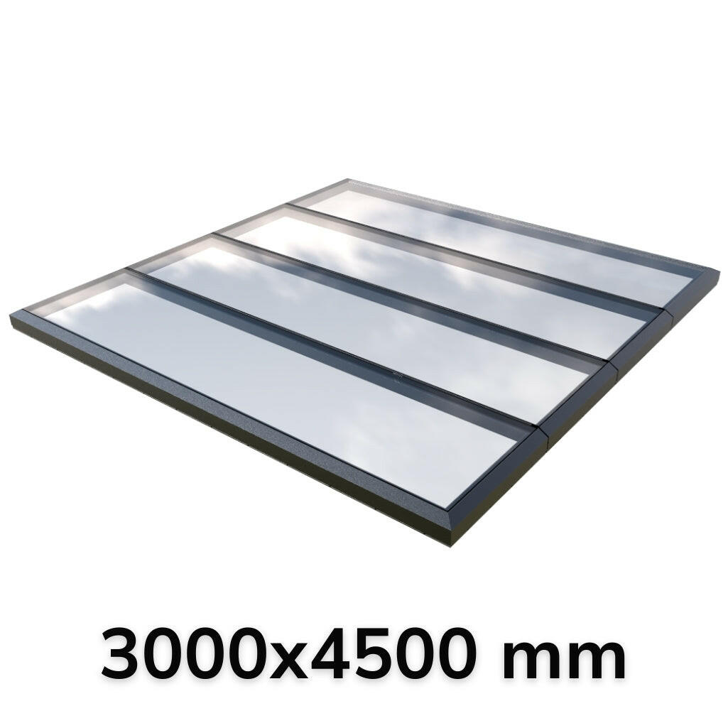 3000 x 4500 mm Fixed Glass Link Modular Skylight (4 Fixed 0 Opening).