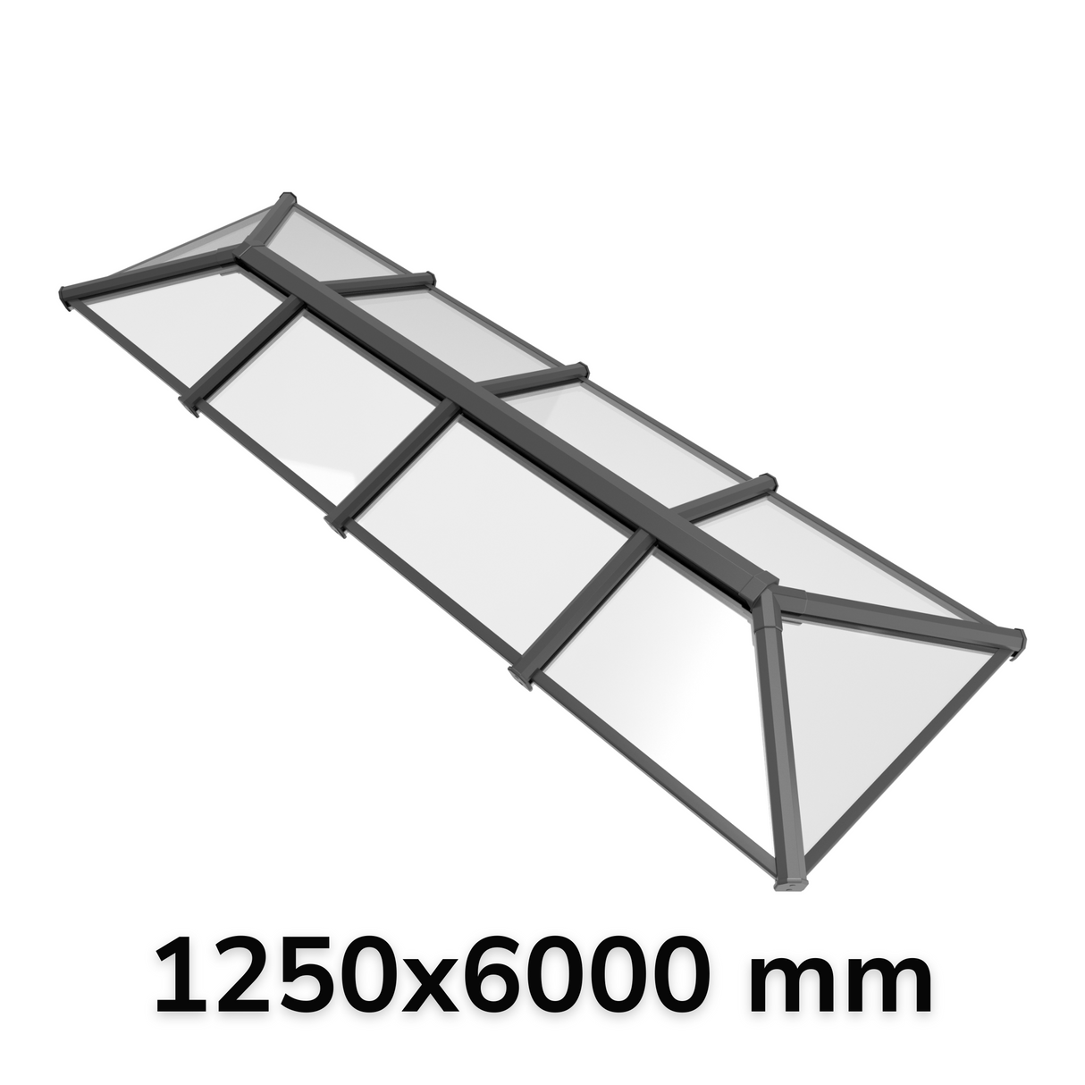 1250 x 6000 mm Stratus Aluminium Roof Lantern Style 6 (Traditional).