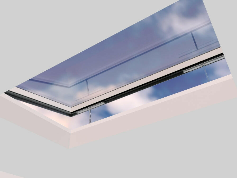 1500 x 2500 mm Electric Opening Glass Link Skylight (Premium Range).