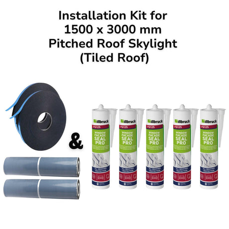 1500 x 3000 mm Pitched Roof Skylight (Tiled Roof) Installation Kit.