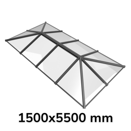 1500 x 5500 mm Stratus Aluminium Roof Lantern Style 7 (Traditional).