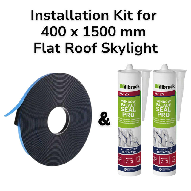 400 x 1500 mm Flat Roof Skylight Installation Kit.