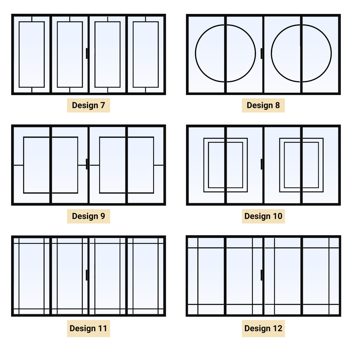 Custom Size 4 Panel Bi-Fold Steel Door