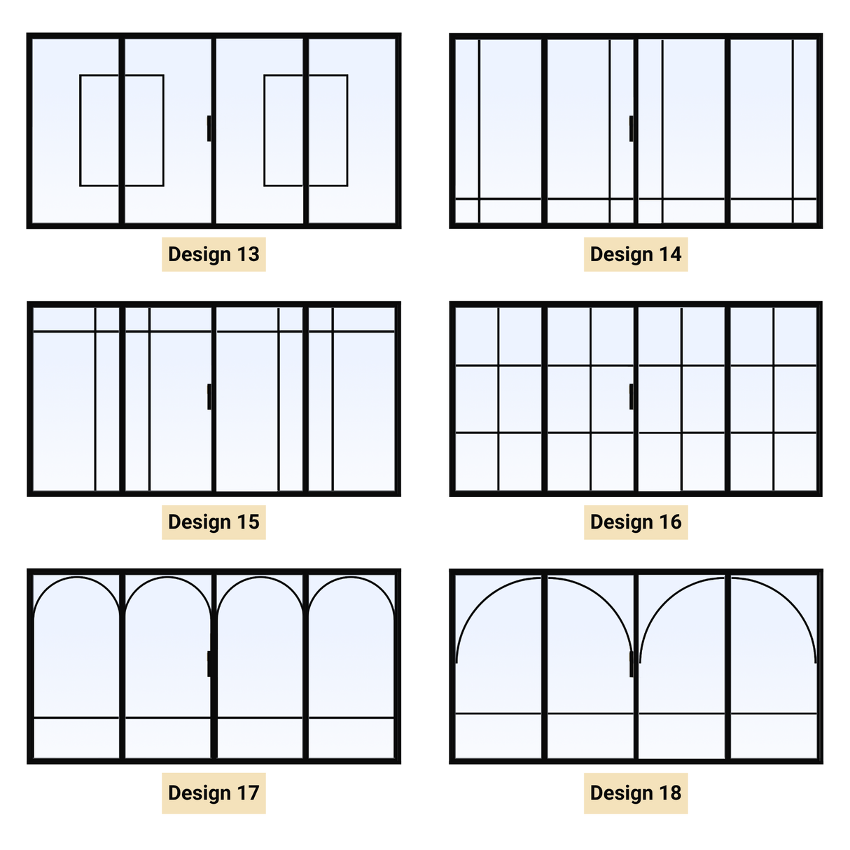 Custom Size 4 Panel Bi-Fold Steel Door