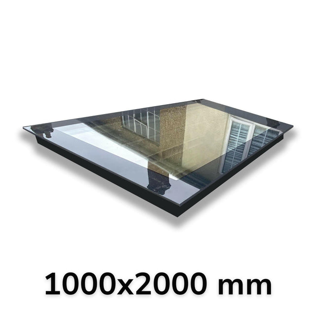 1000 x 2000 mm LD Frameless Triple Glazed Flat Roof Skylight.