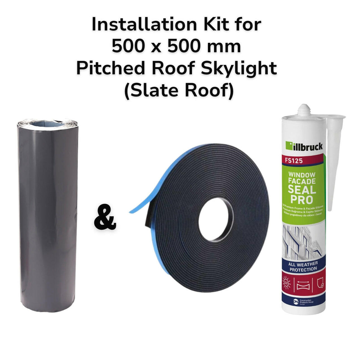 500 x 500 mm Pitched Roof Skylight (Slate Roof) Installation Kit.
