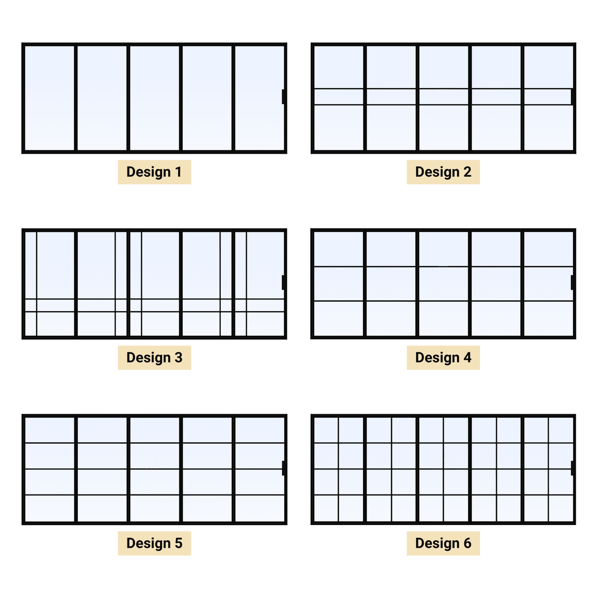Porta in acciaio a 5 pannelli a libro di dimensioni personalizzate