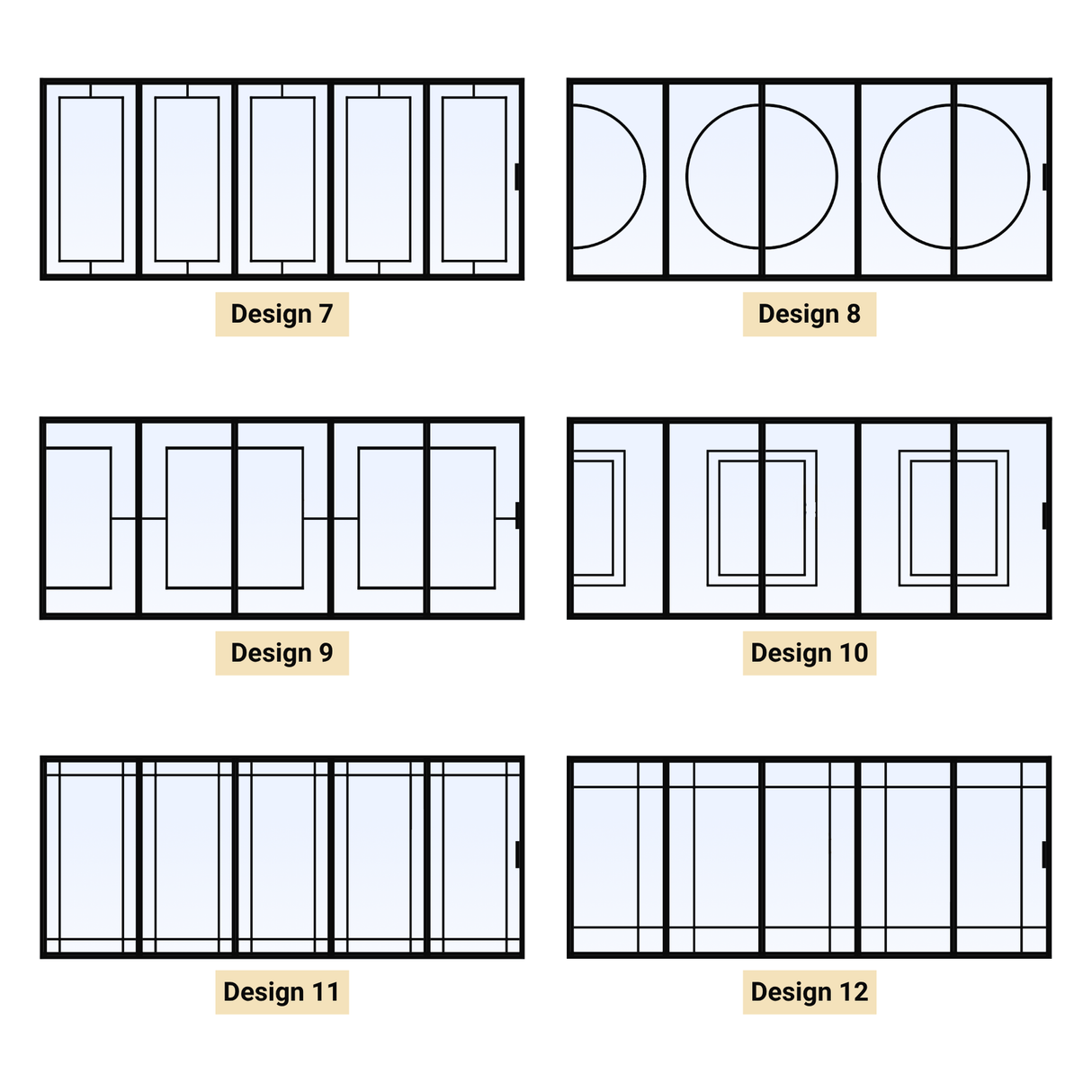 Porta in acciaio a 5 pannelli a libro di dimensioni personalizzate