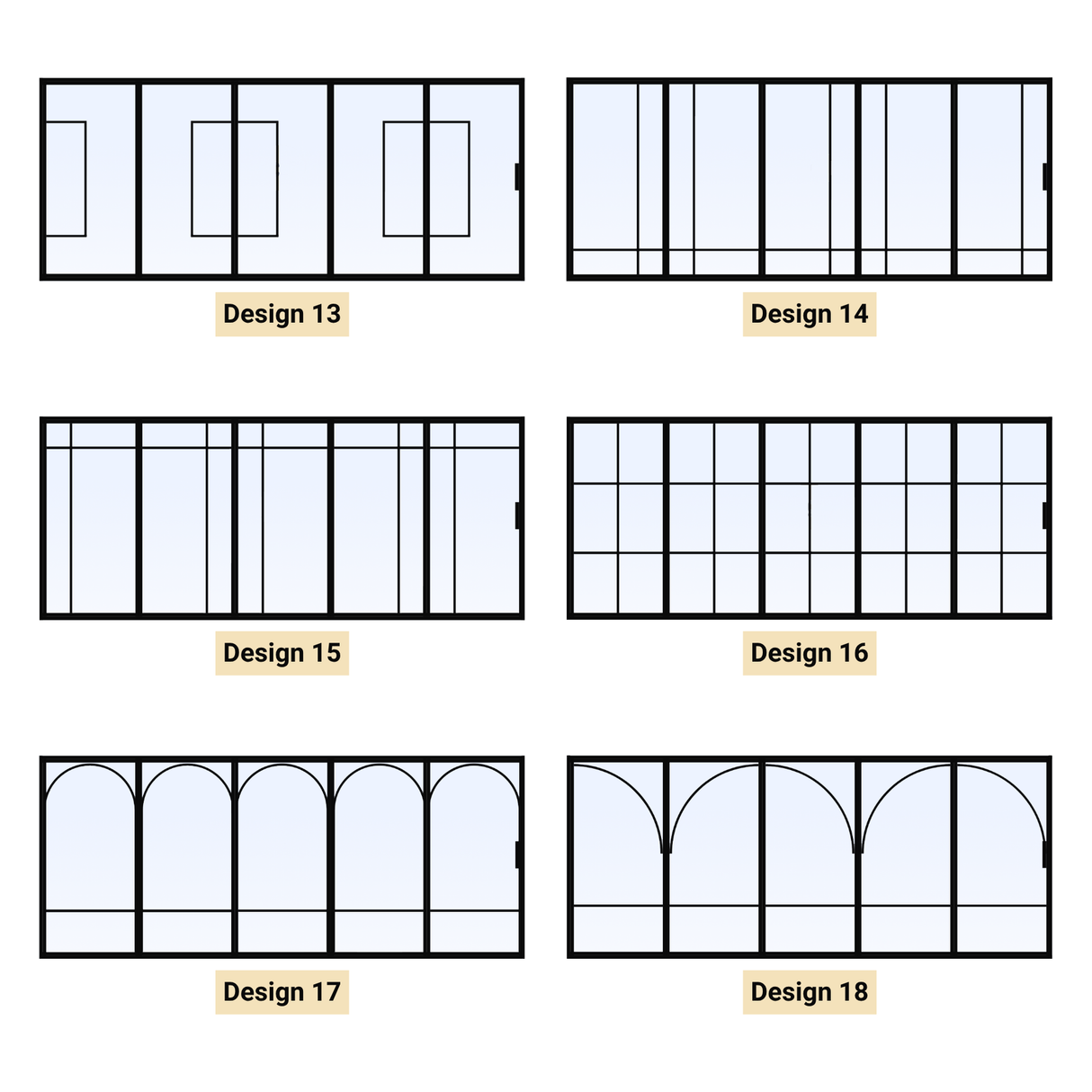Porta in acciaio a 5 pannelli a libro di dimensioni personalizzate