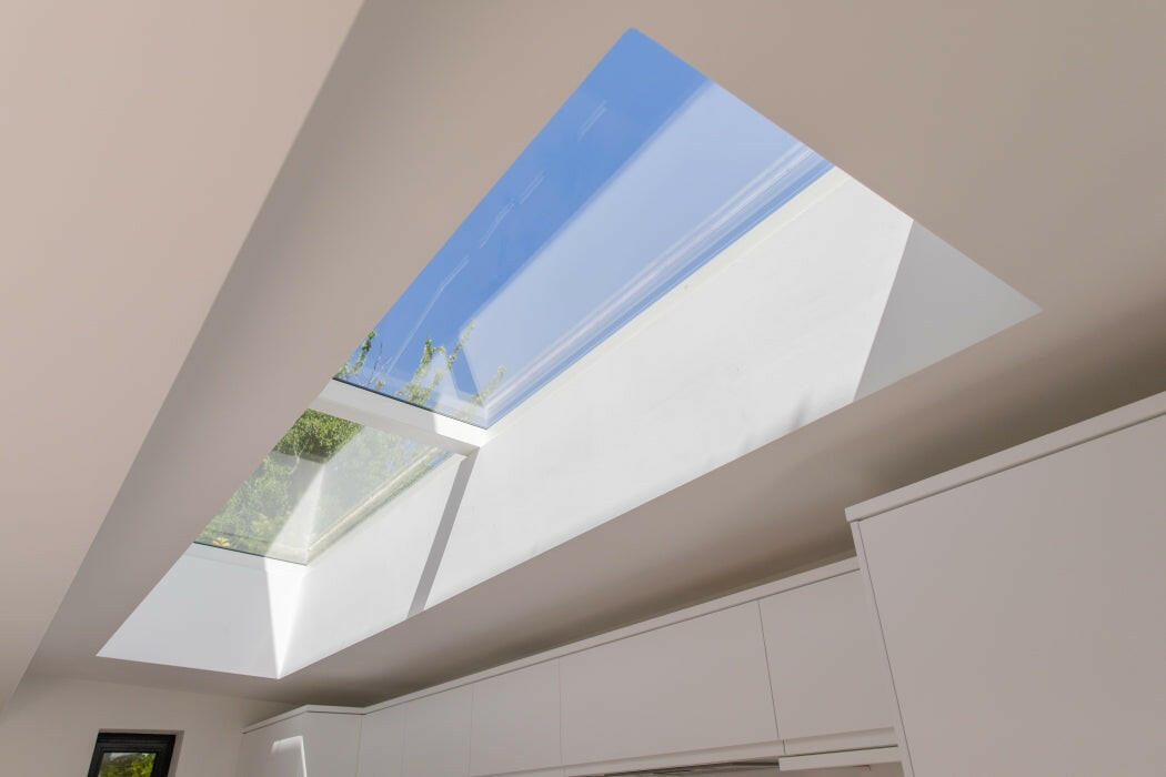 1500 x 3000 mm Electric Opening Glass Link Modular Skylight (1 Fixed 1 Opening).