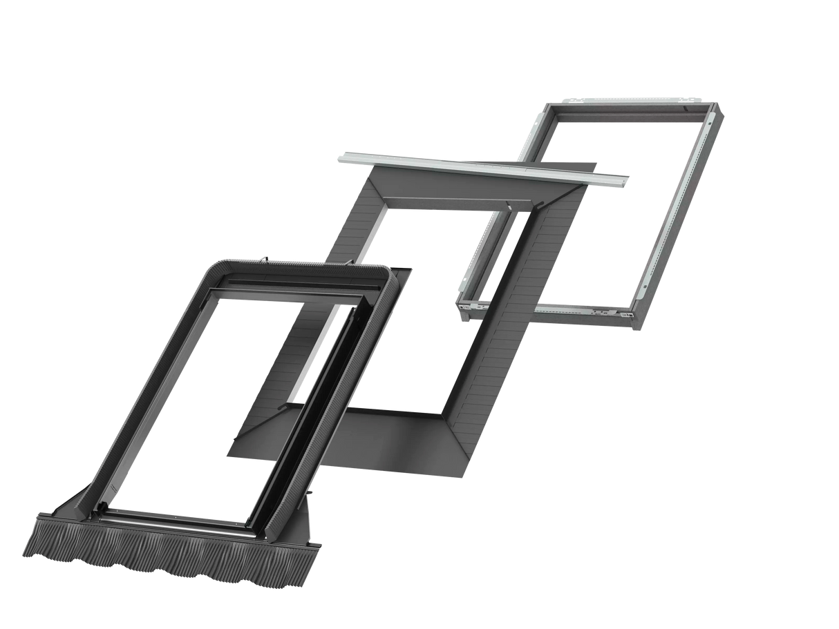 114x160 cm VELUX Pro+ EDW SK10 2000 Tile Flashing with Insulation | Grey Aluminium Finish.