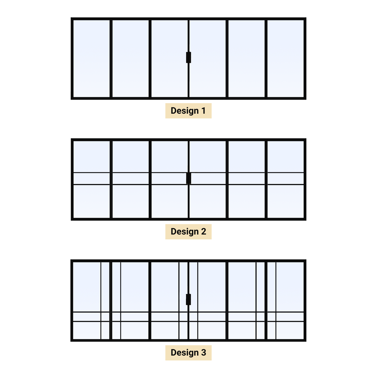 Porta in acciaio a 6 pannelli a libro di dimensioni personalizzate