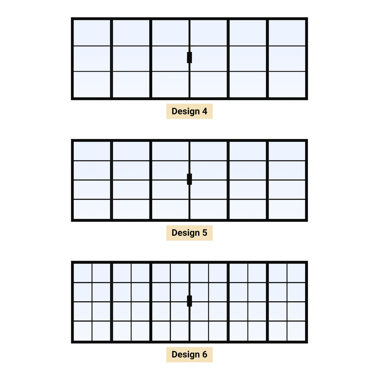 Porta in acciaio a 6 pannelli a libro di dimensioni personalizzate