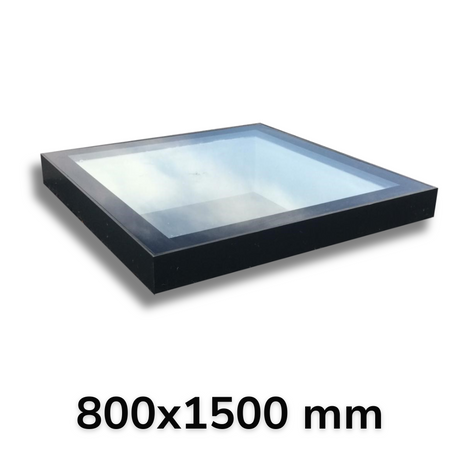 800 x 1500 mm LD Framed Flat Roof Skylight.