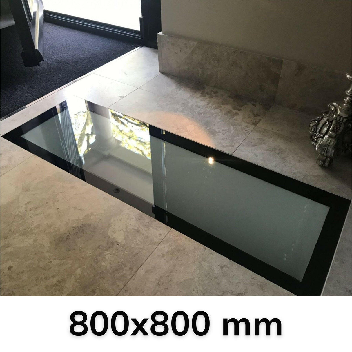 800 x 800 mm Frameless Walk-on Skylight.