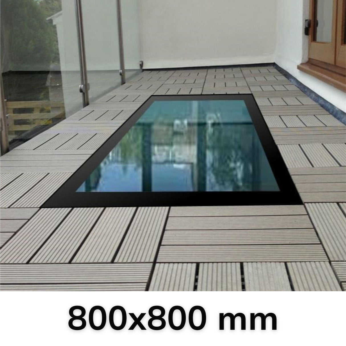 800 x 800 mm Framed Walk-on Skylight.