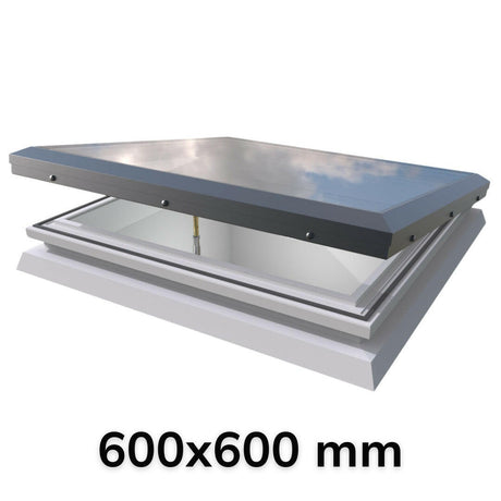 600 x 600 mm Brett Martin Manual Opening Flat Roof Skylight.