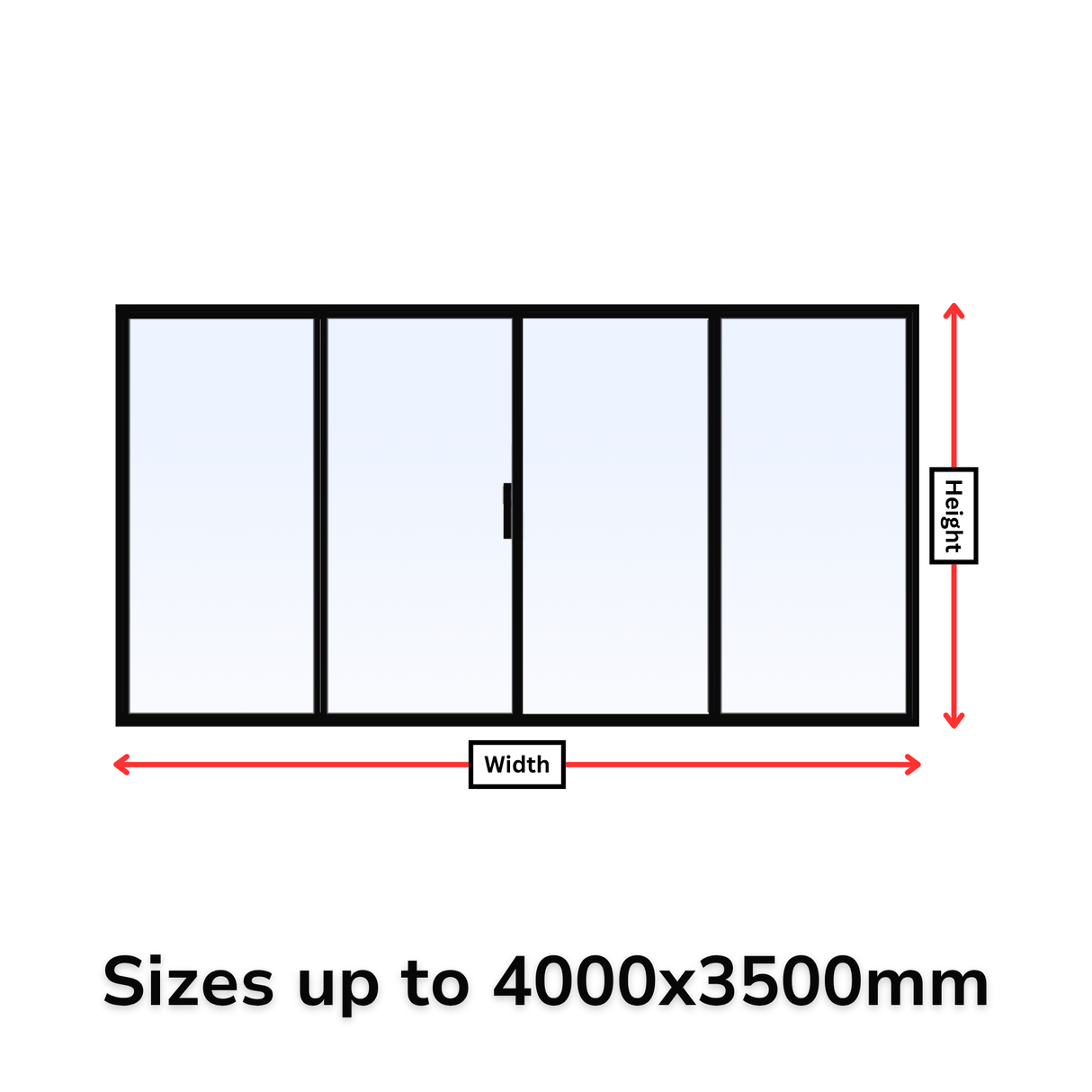 Custom Size 4 Panel Bi-Fold Steel Door