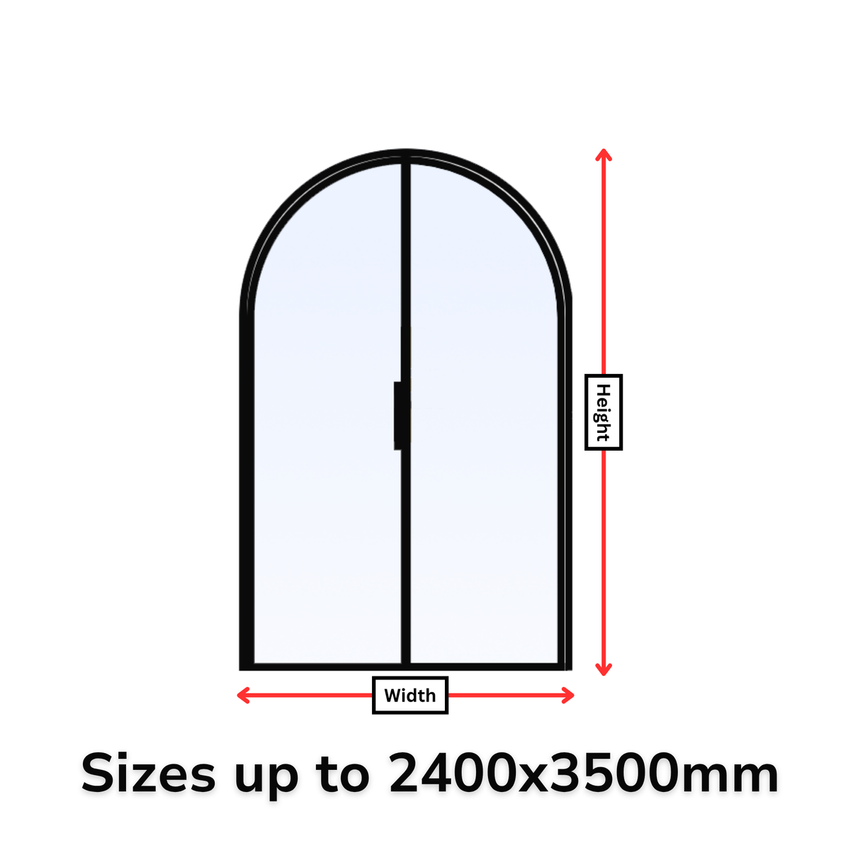 Porta in acciaio a doppio arco di dimensioni personalizzate