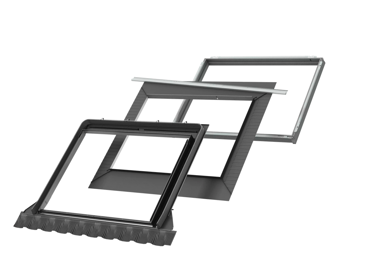 151x118 cm VELUX Pro+ EDWS MMK06 2000 Tile Flashing with Insulation | Grey Aluminium Finish.