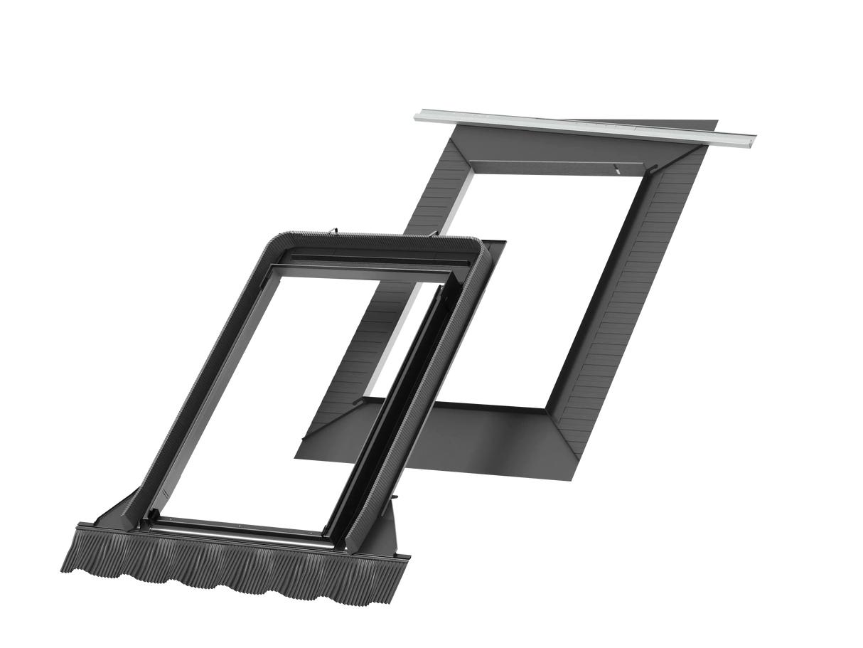 94x98 cm VELUX Pro EDW PK04 1000 Tile Flashing with Insulation | Grey Aluminium Finish.