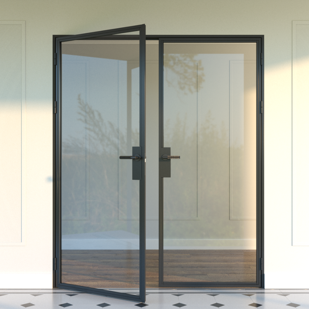 Porta in acciaio a doppio battente di dimensioni personalizzate