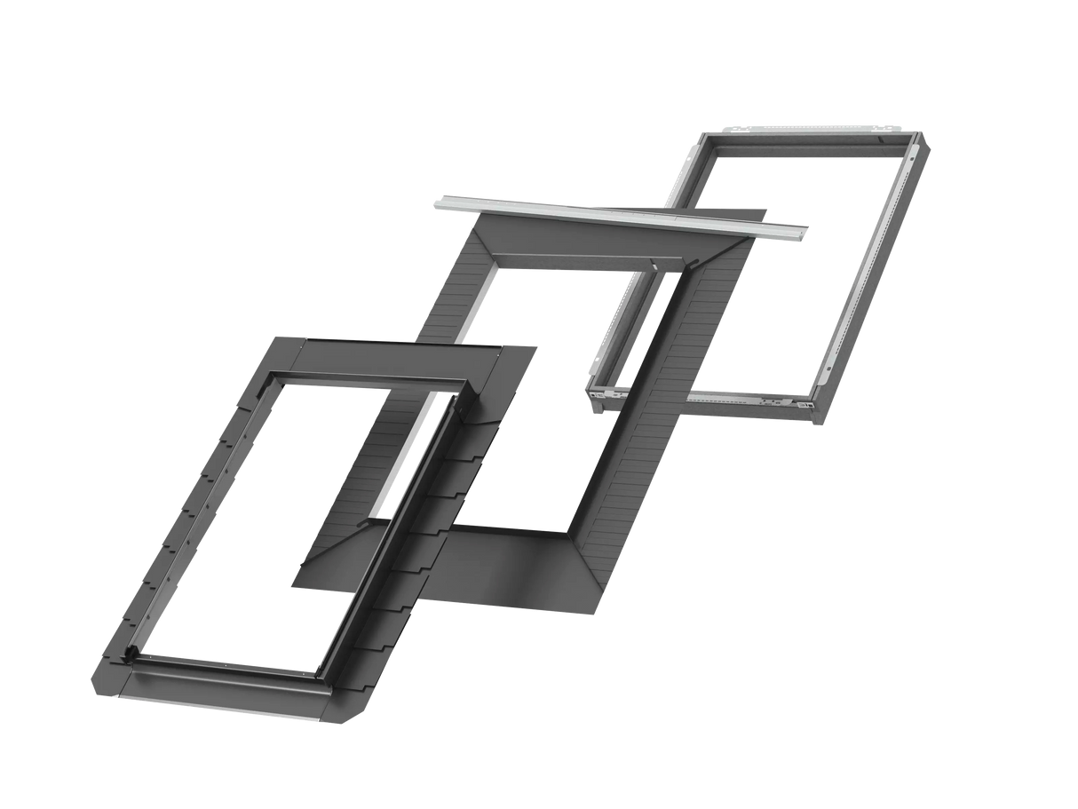 94x55 cm VELUX Pro+ EDL PK25 2000 Scossalina in ardesia con isolamento | Finitura in alluminio grigio