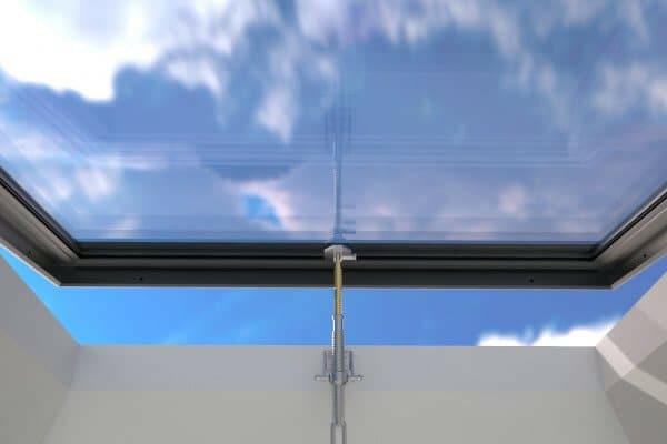 1000 x 1000 mm Brett Martin Manual Opening Flat Roof Skylight.