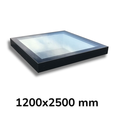 1200 x 2500 mm LD Framed Flat Roof Skylight.