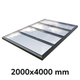 2000 x 4000 mm Fixed Glass Link Modular Skylight (2 Fixed 0 Opening).