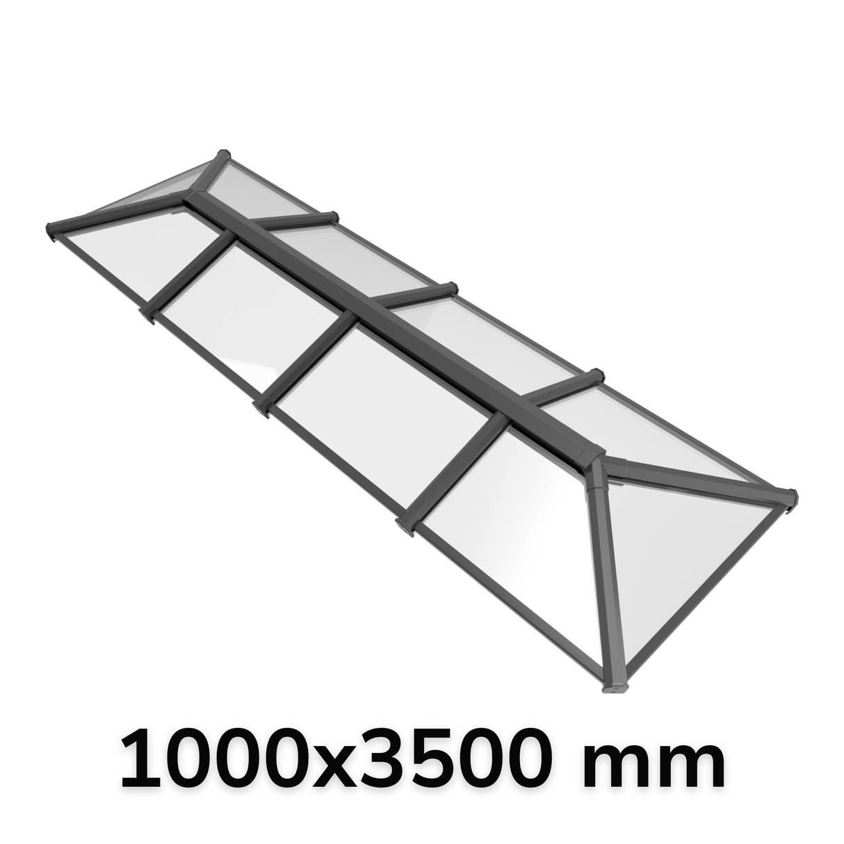 1000 x 3500 mm Lanterna da tetto in alluminio Stratus Stile 6 (tradizionale).