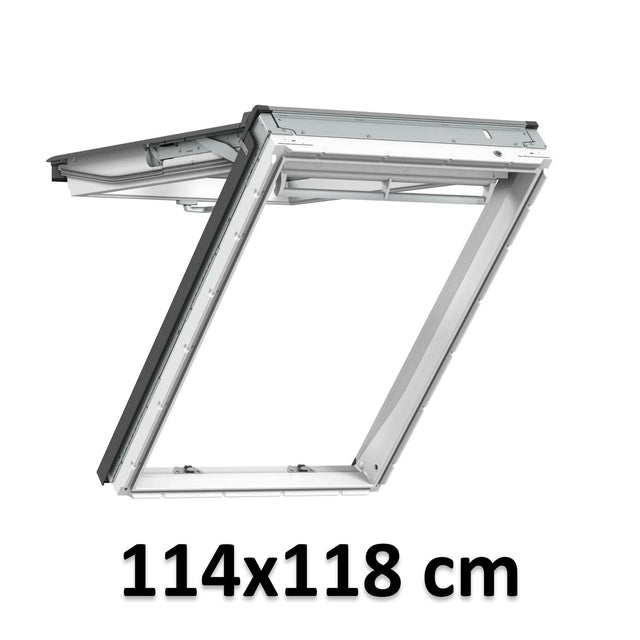 114x118 cm VELUX GPU SK06 0067 Finestra manuale ad apertura superiore | Poliuretano bianco senza manutenzione | Triplo vetro.