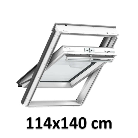 114x140 cm Finestra per tetti a bilico manuale VELUX GGU SK08 0062 | Poliuretano bianco senza manutenzione | Triplo vetro.