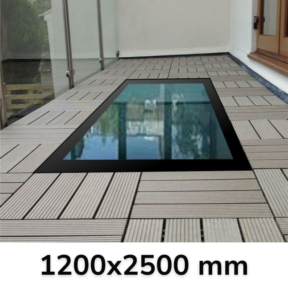 1200 x 2500 mm Framed Walk-on Skylight.