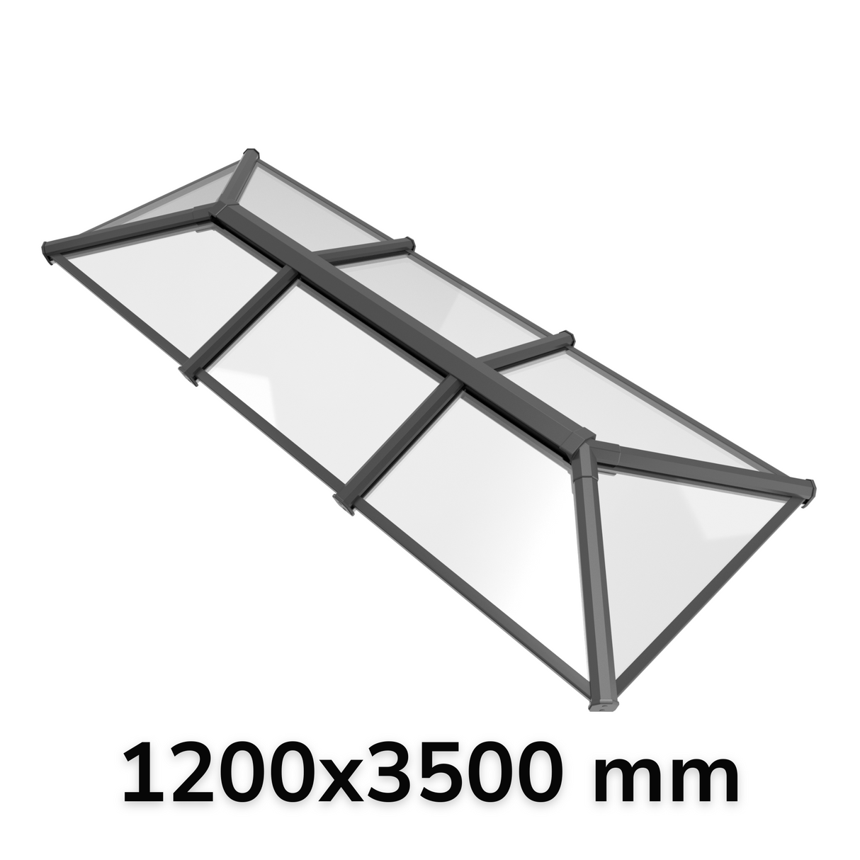1200 x 3500 mm Lanterna da tetto in alluminio Stratus Stile 3 (tradizionale).