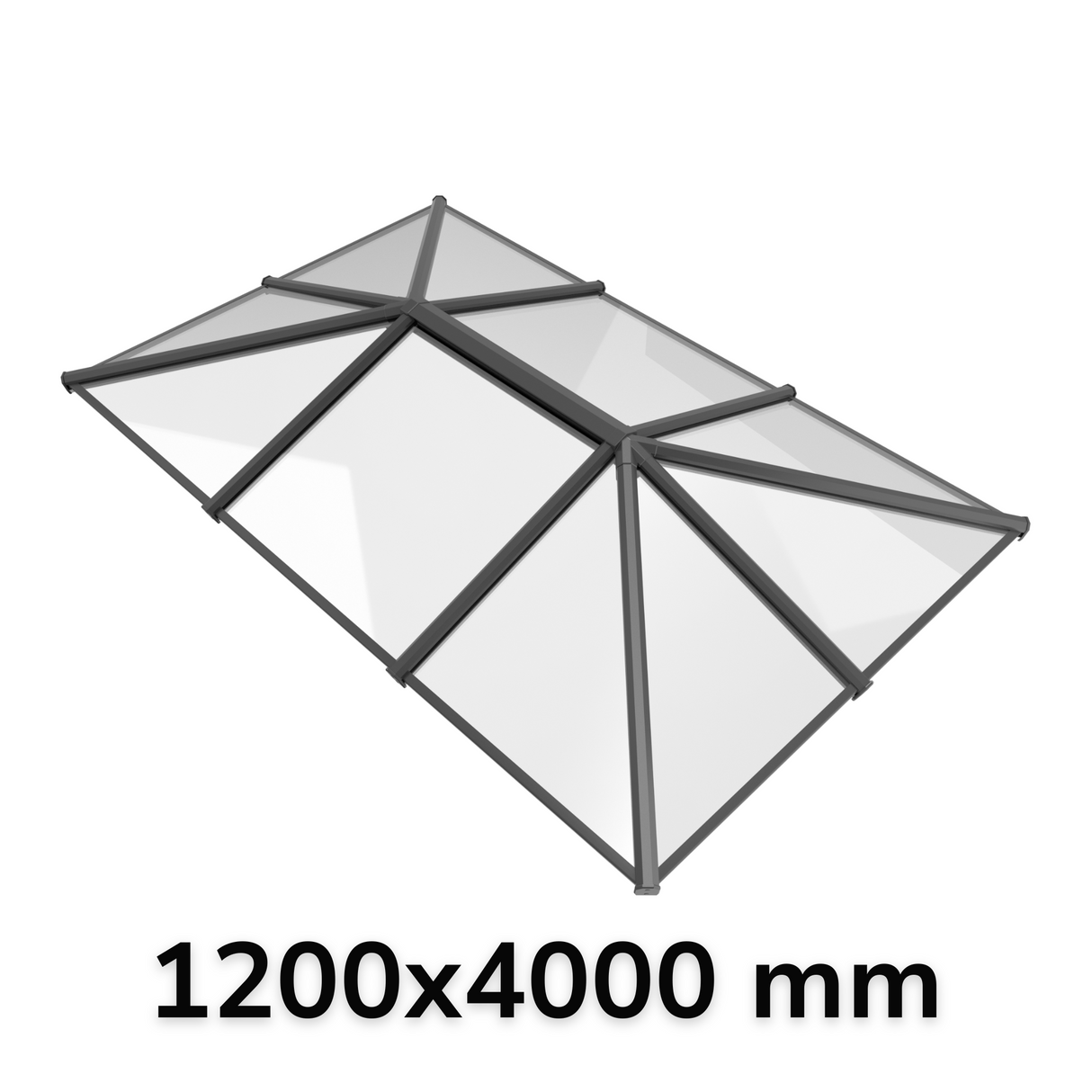 1200 x 4000 mm Lanterna da tetto in alluminio Stratus Stile 5 (tradizionale).
