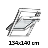 134x140 cm VELUX GGU UK08 0067 Manual Centre-Pivot Roof Window | White Polyurethane Maintenance Free | Triple Glazed.
