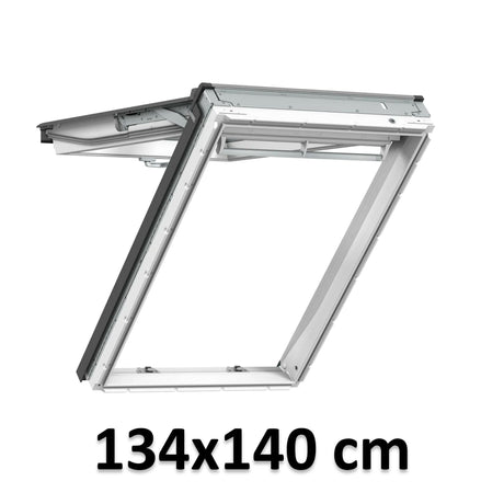 134x140 cm VELUX GPU UK08 0068 Finestra manuale ad apertura superiore | Poliuretano bianco senza manutenzione | Triplo vetro.