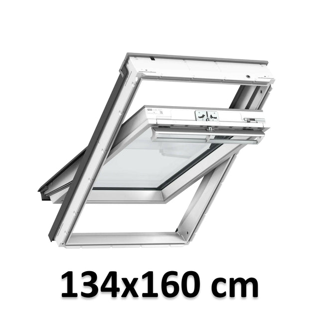 134x160 cm Finestra per tetti a bilico manuale VELUX GGU UK10 0070 | Poliuretano bianco senza manutenzione | Doppio vetro.