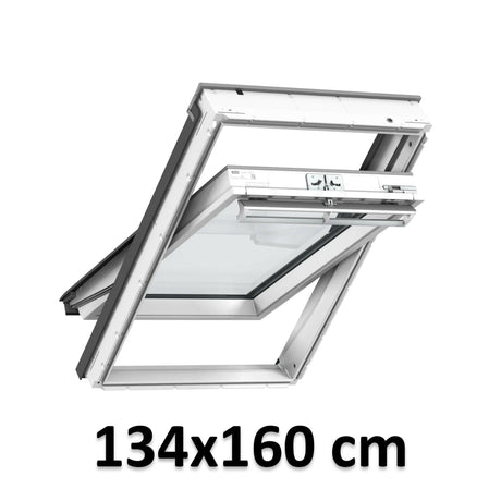 134x160 cm VELUX GGU UK10 0068 Finestra per tetti a bilico manuale | Poliuretano bianco senza manutenzione | Triplo vetro.