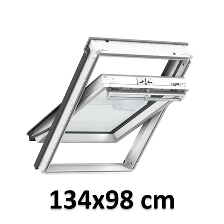 134x98 cm VELUX GGU UK04 0366 Finestra per tetti a bilico manuale | Poliuretano bianco senza manutenzione | Triplo vetro.