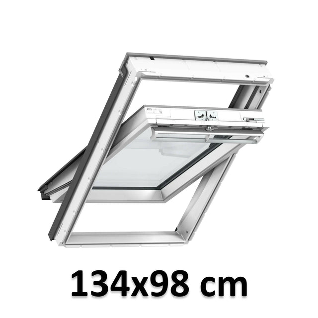 134x98 cm VELUX GGU UK04 0366 Finestra per tetti a bilico manuale | Poliuretano bianco senza manutenzione | Triplo vetro.