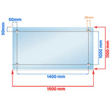 1500 x 1100 mm LD Toughened Laminated Glass Juliet Balcony.