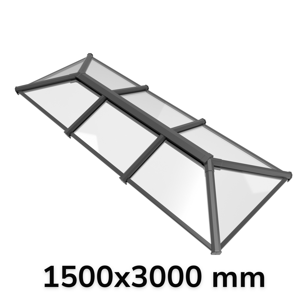 1500 x 3000 mm Lanterna da tetto in alluminio Stratus Stile 3 (tradizionale).