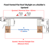 1000 x 2000 mm Brett Martin Fixed Flat Roof Skylight.
