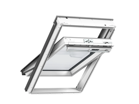 134x160 cm Finestra per tetti a bilico manuale VELUX GGU UK10 0070 | Poliuretano bianco senza manutenzione | Doppio vetro.