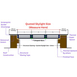 Custom Size Frameless Modular Skylights (Flat / Pitched Roof).